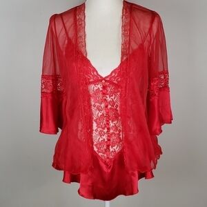 INTIMATO Amore Red Babydoll Teddy Set Satin Lace